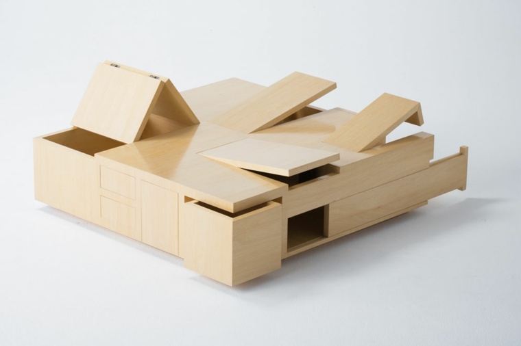 table avec rangement bois design kai moderne aménagement salon