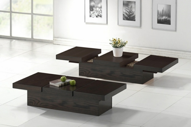 table rallonge salon design aménagement idée moderne fleurs déco