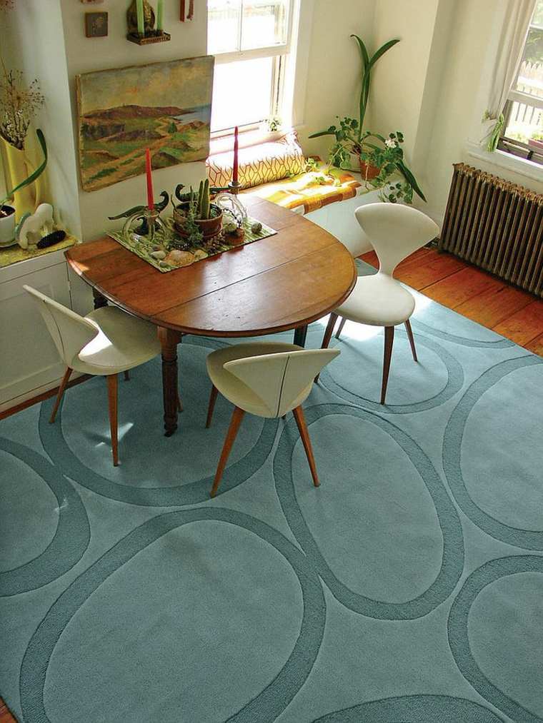 tapis salle à manger motifs geometriques