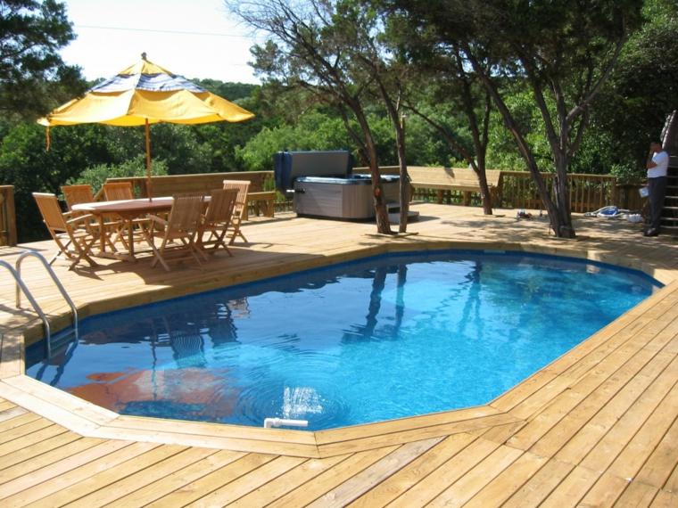 terrasse decking bois piscines exterieures
