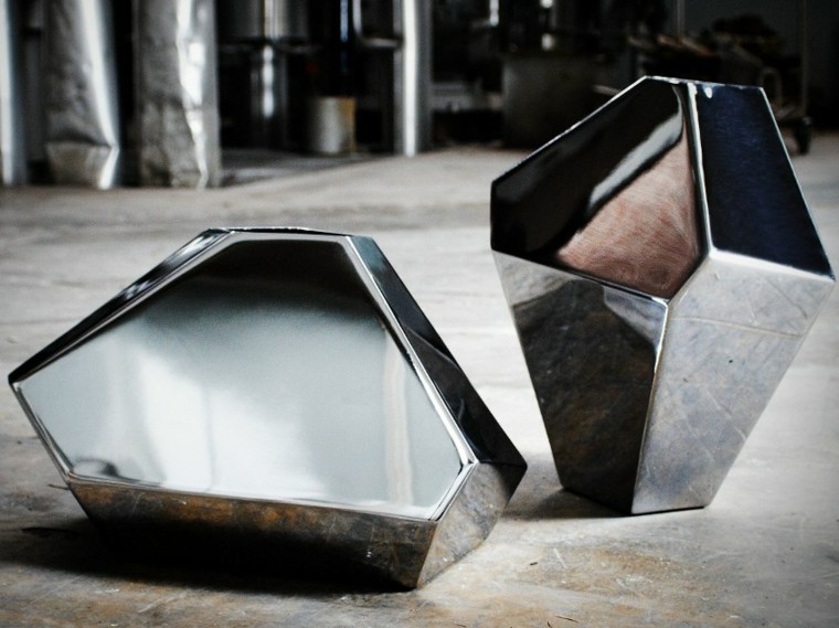 vase acier design géométrie moderne déco intérieur 