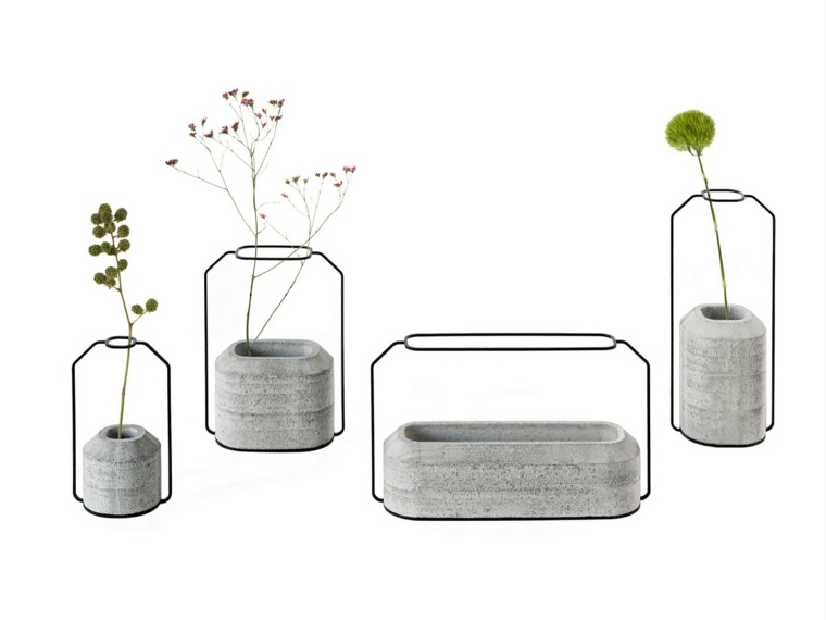 design vase gris idée ciment moderne déco intérieur 