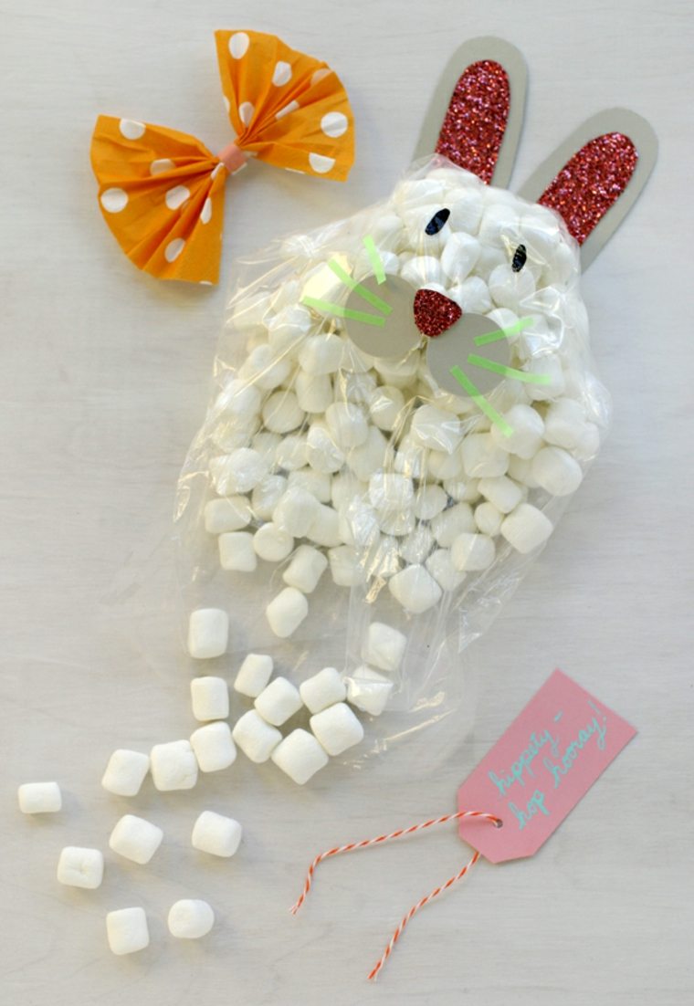 décoration pâques lapin bonbons idée bricolage enfant idée activité manuelle