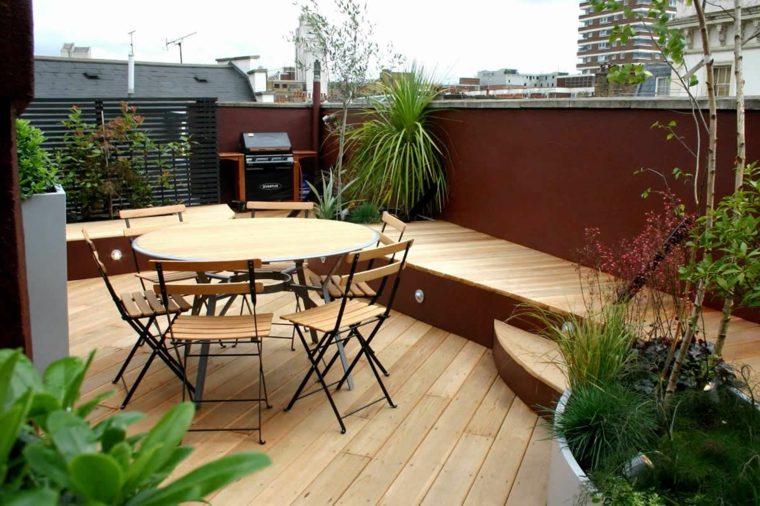couvrir une terrasse en bois mobilier bois