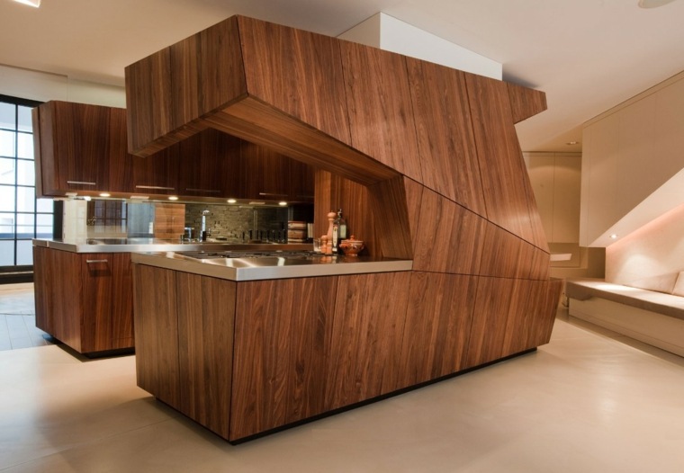 cusisine contemporaine bois design futuriste