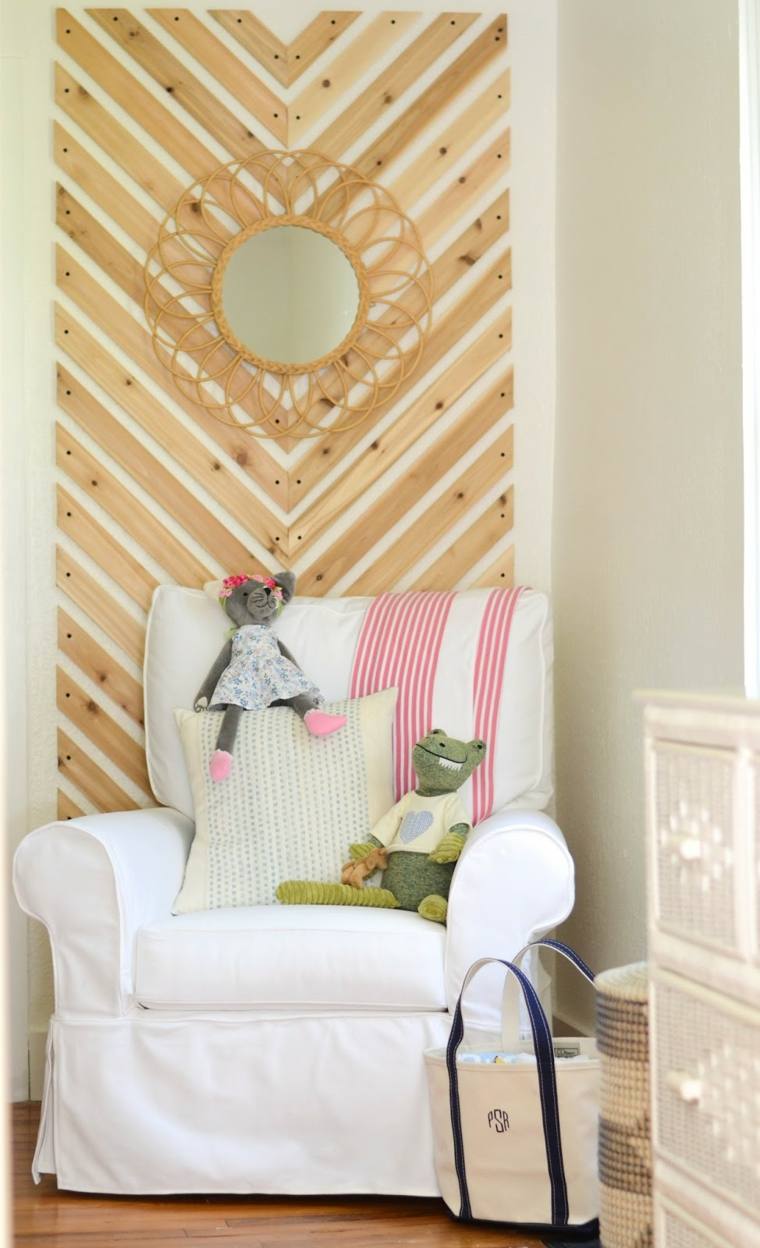 décoration en bois diy idée chambre fauteuil aménagemenet pas cher miroir bois cadre