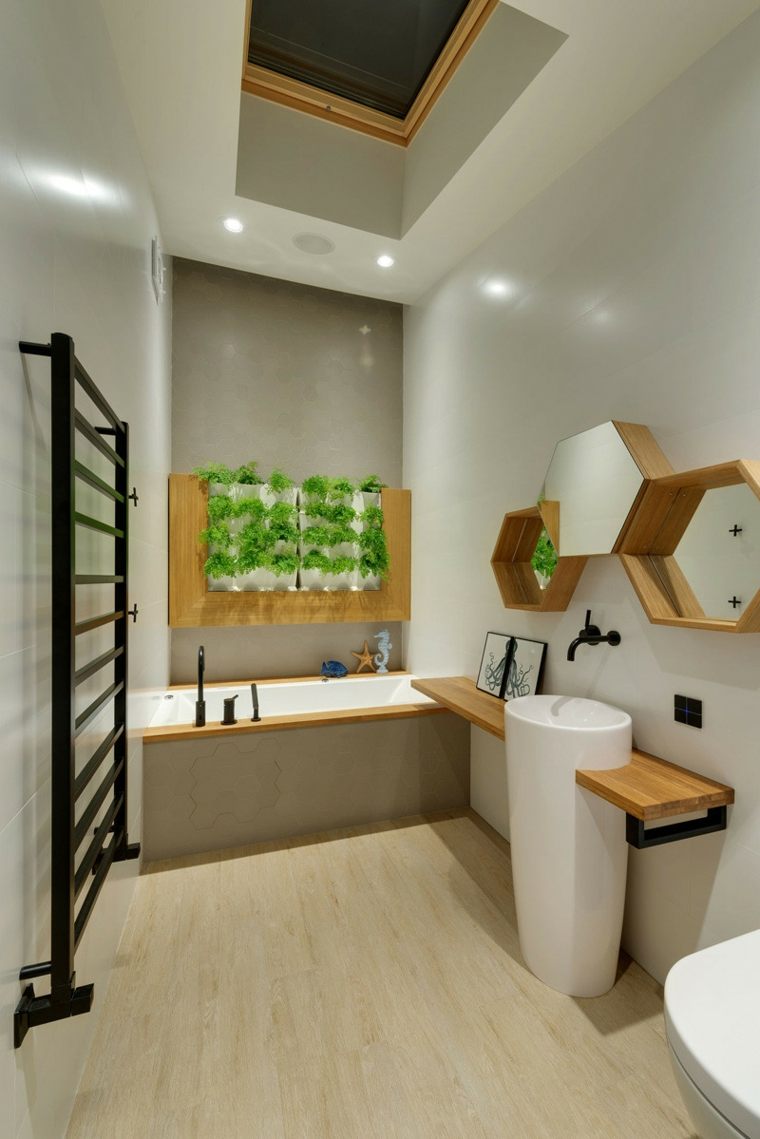 miroir salle de bains idée design moderne déco baignoire design comptoir moderne 