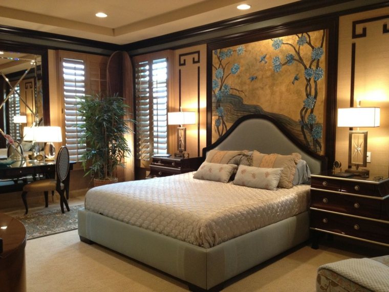 décoration asiatique chambre a coucher moderne