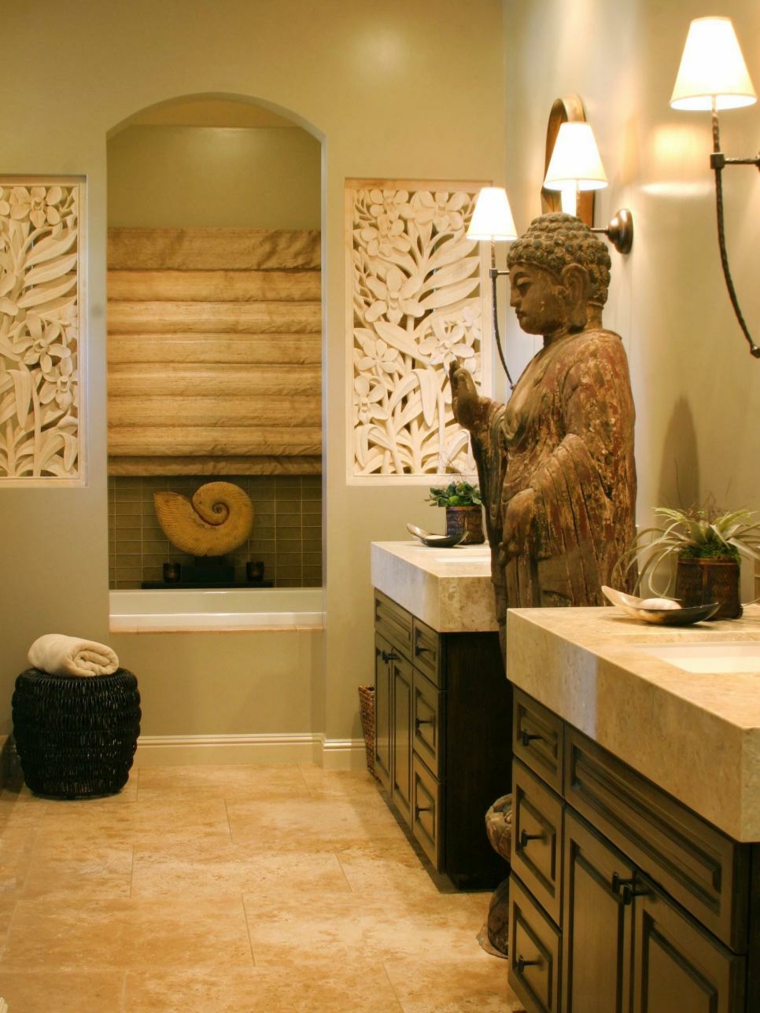décoration asiatique salle de bain moderne