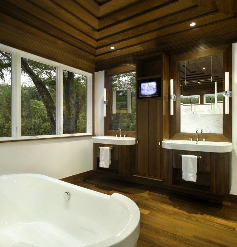 décoration intérieure salle de bain lambris