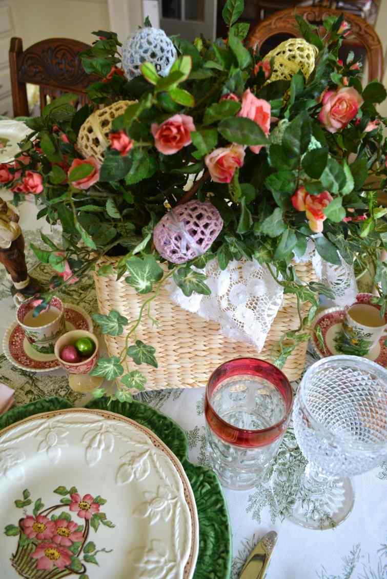 décoration table Pâques fleurs