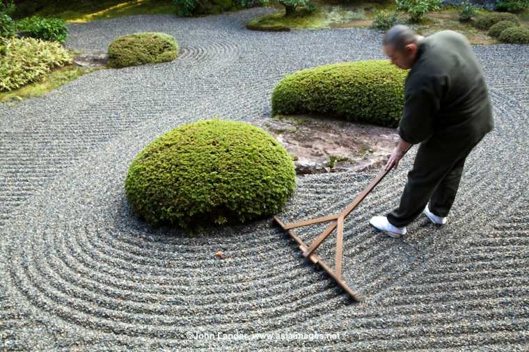 entretien sable jardin japonais 