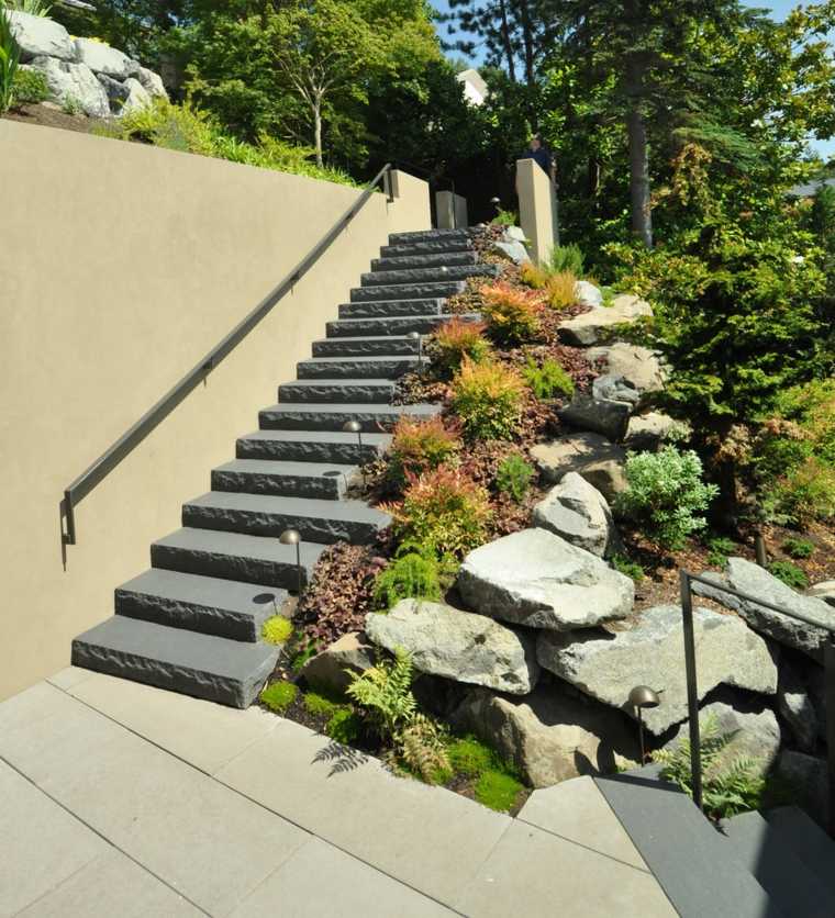 escalier design jardin moderne