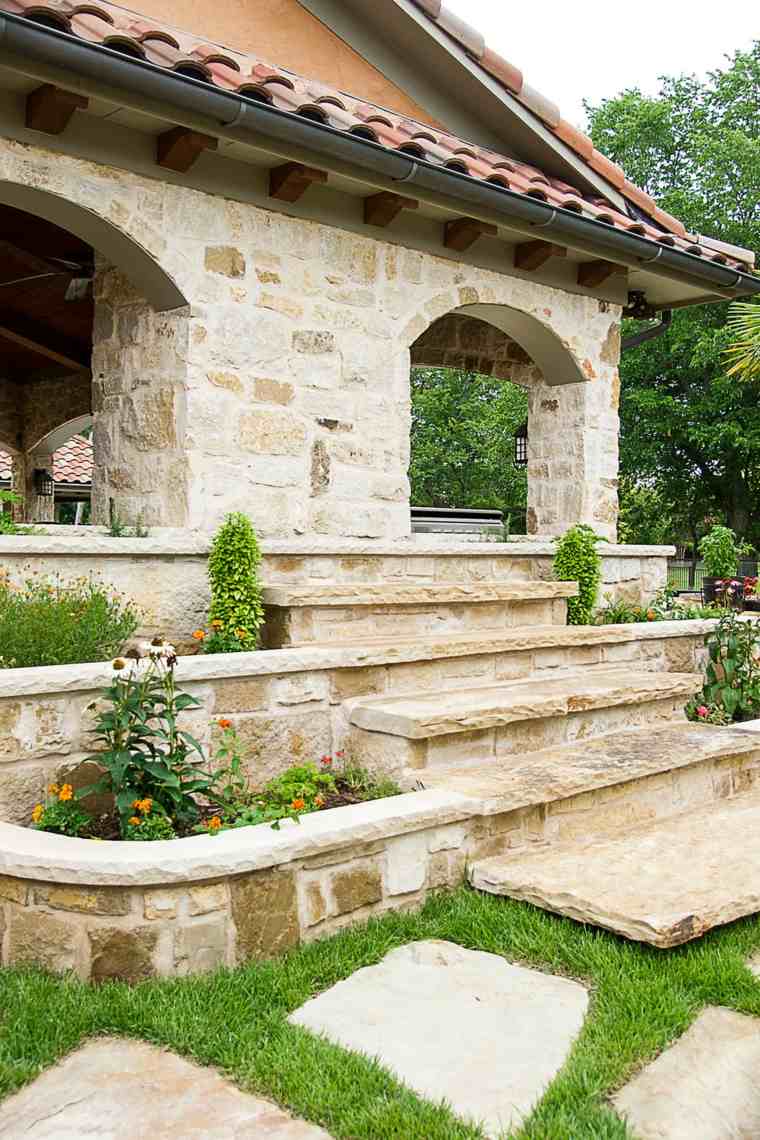 escalier design pierre jardin