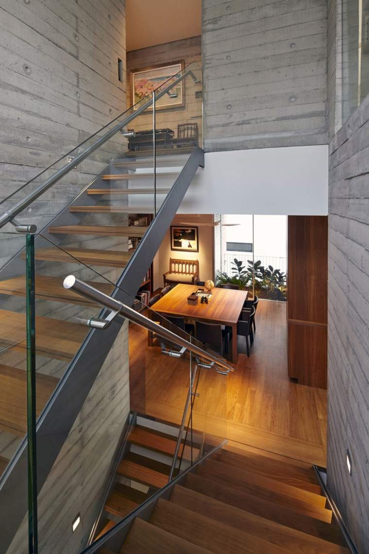 matériaux escalier intérieur contemporain