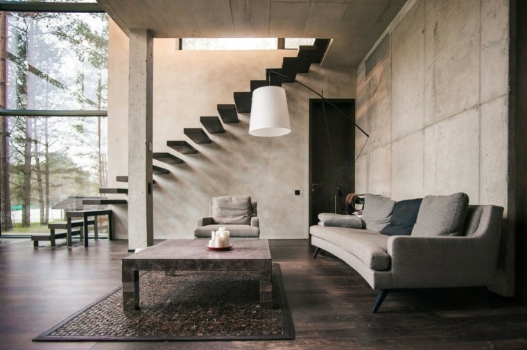 escaliers suspendus idee maisons contemporaines