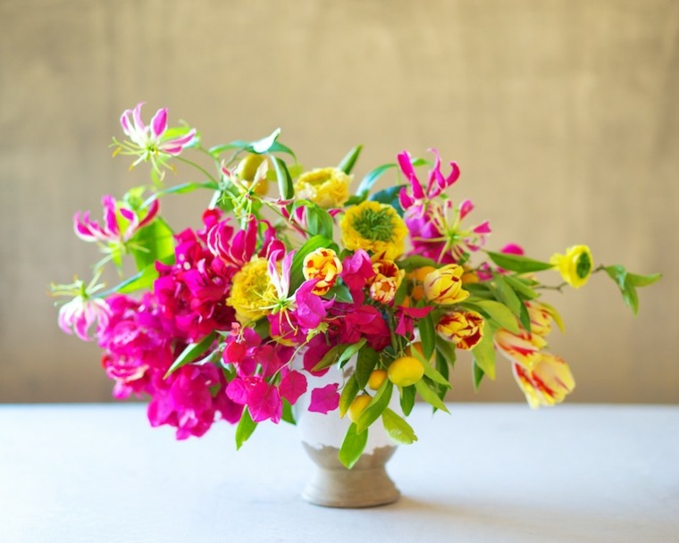 bouquet fleurs déco idée vase printemps déco pâques
