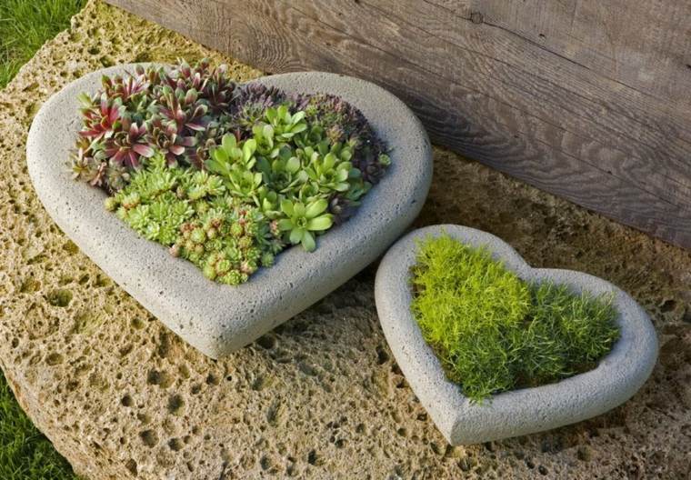 décoration jardin idée originale pierre bacs à fleurs pierre