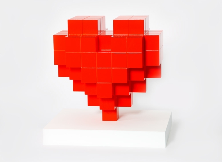 cadeau saint valentin design coeur 8bit heart 3D