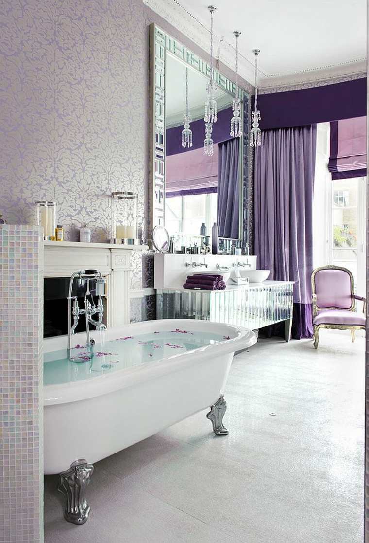 salle de bain de luxe design intérieur moderne style shabby chic baignoire