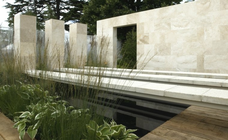 jardin contemporain murs beton