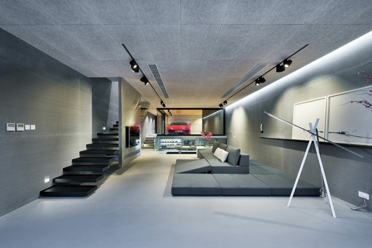maison d'intérieur moderne gris