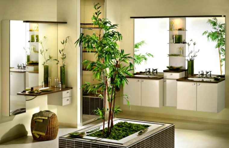 faire un jardin salle de bain moderne