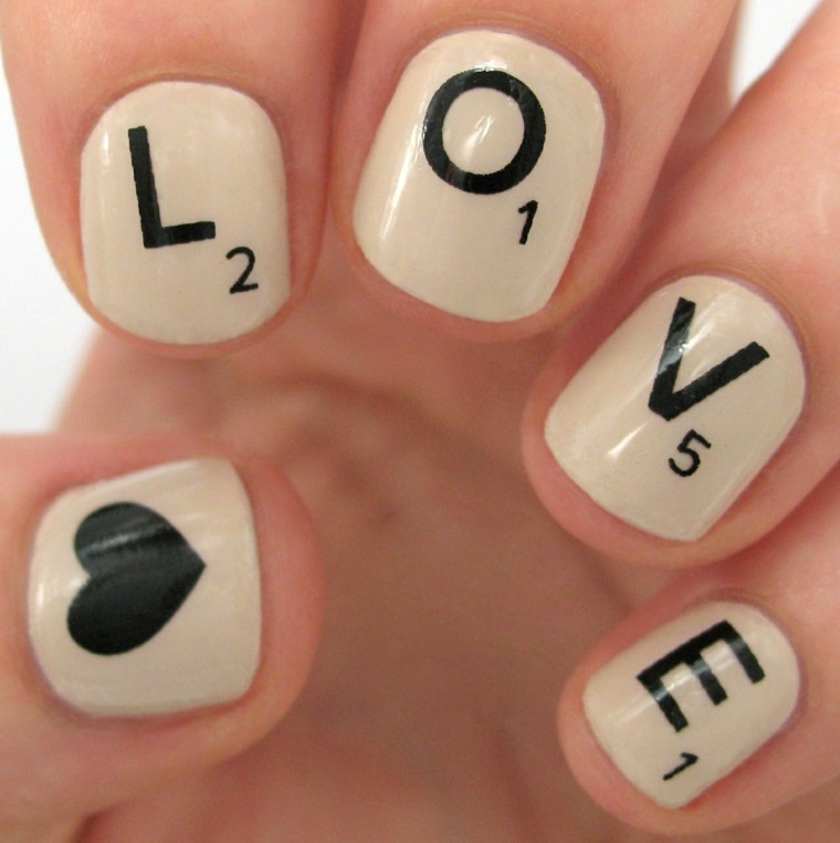 idee nail art ongles romantiques