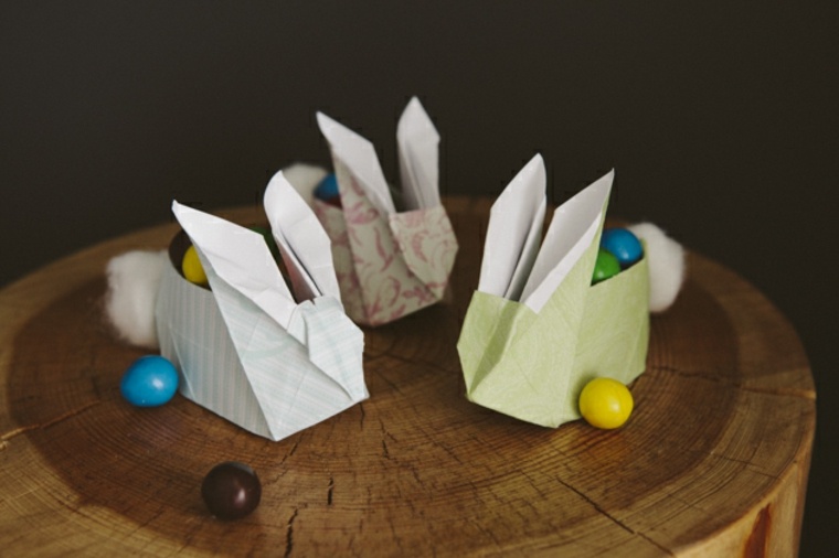 décoration pour pâques originale papier brico origami lapin