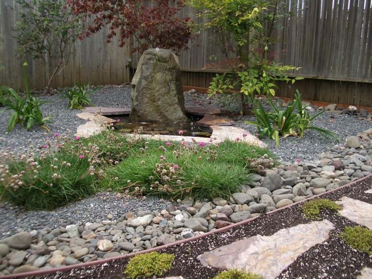 aménagement jardin pierre déco bassin de jardin idée 
