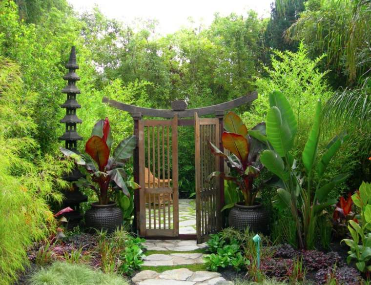 portillon de jardin style zen