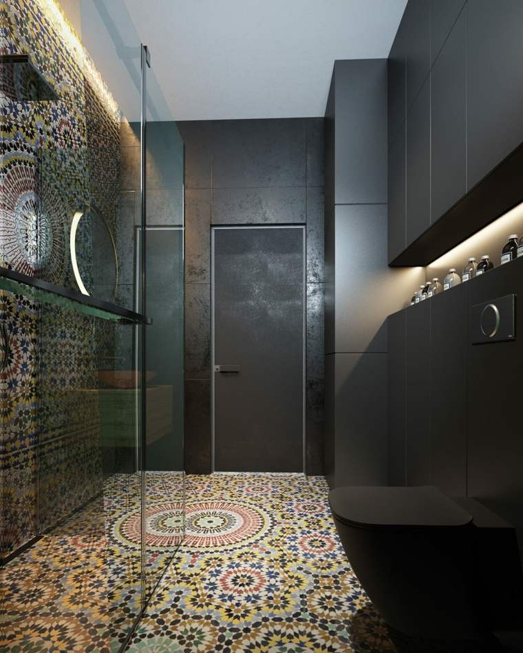 salle de bain design grise