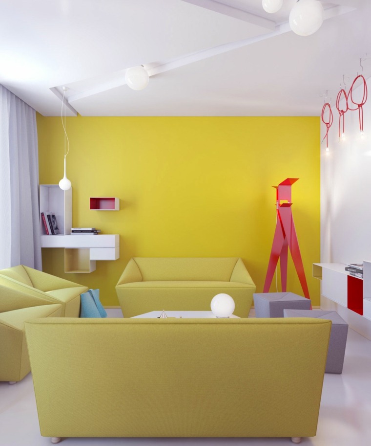 salon ultra moderne jaune
