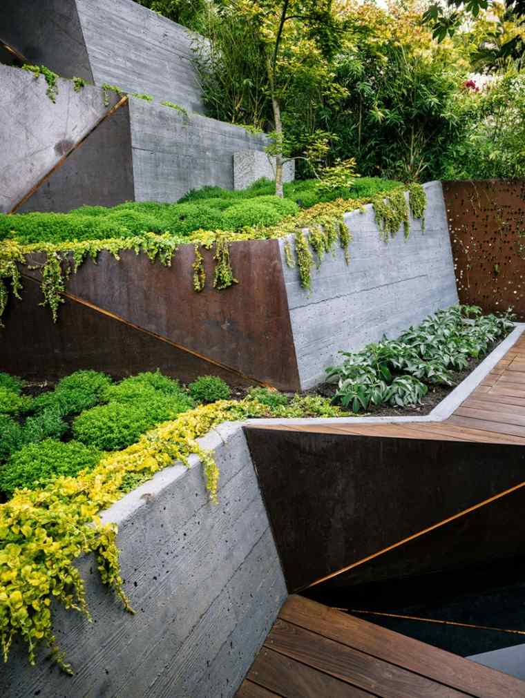 terrassement jardin murs beton