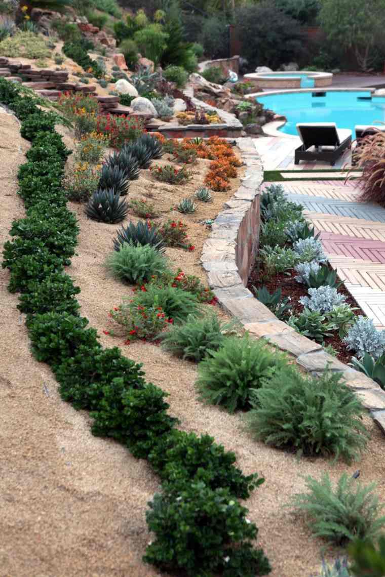 terrassement jardin piscine idee