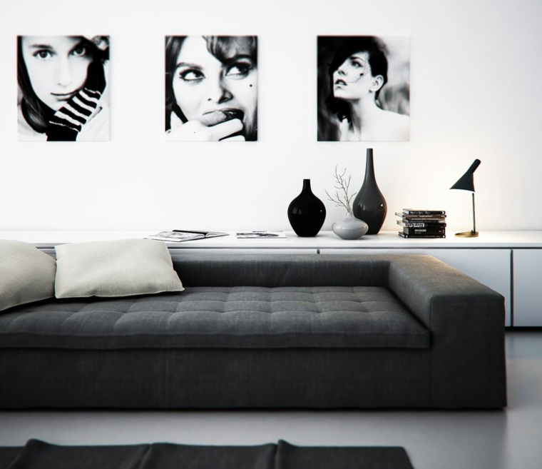 salon design noir blanc