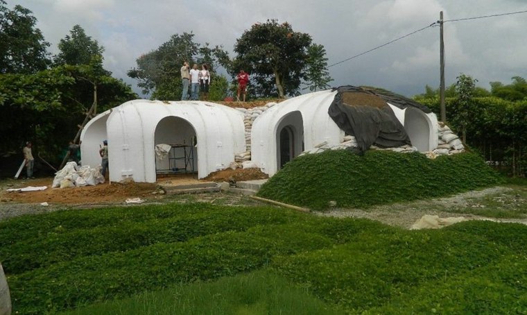 maison moderne couverture toits vegetaux