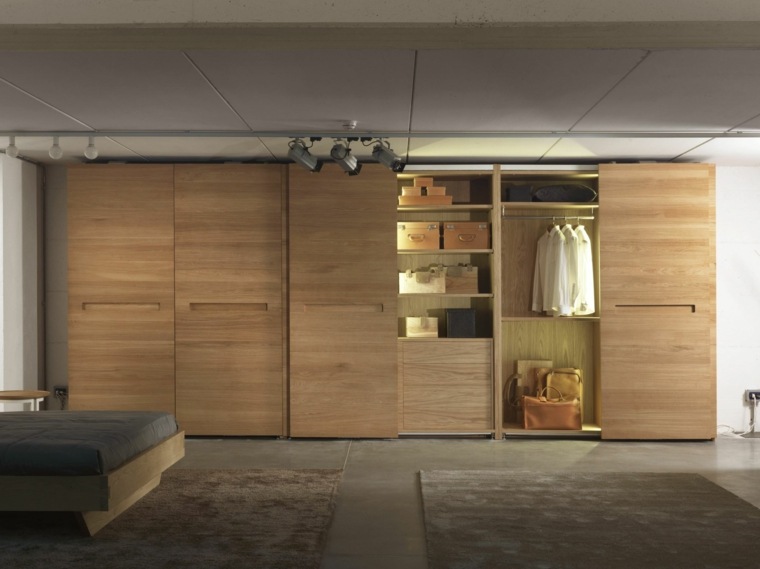 armoire portes coulissantes bois massif design ameublement chambre