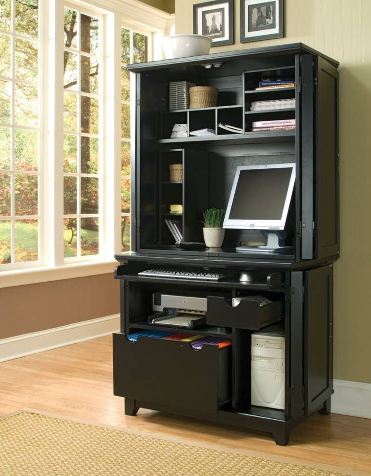 meuble ordinateur armoire moderne informatique rangement bureau domicile