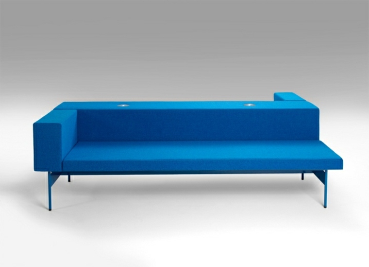 canapé original design bleu convertible modulaire salon mobilier moderne