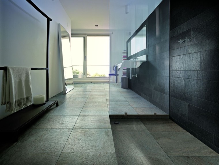 salle de bain béton ciré idée cabine de douche design
