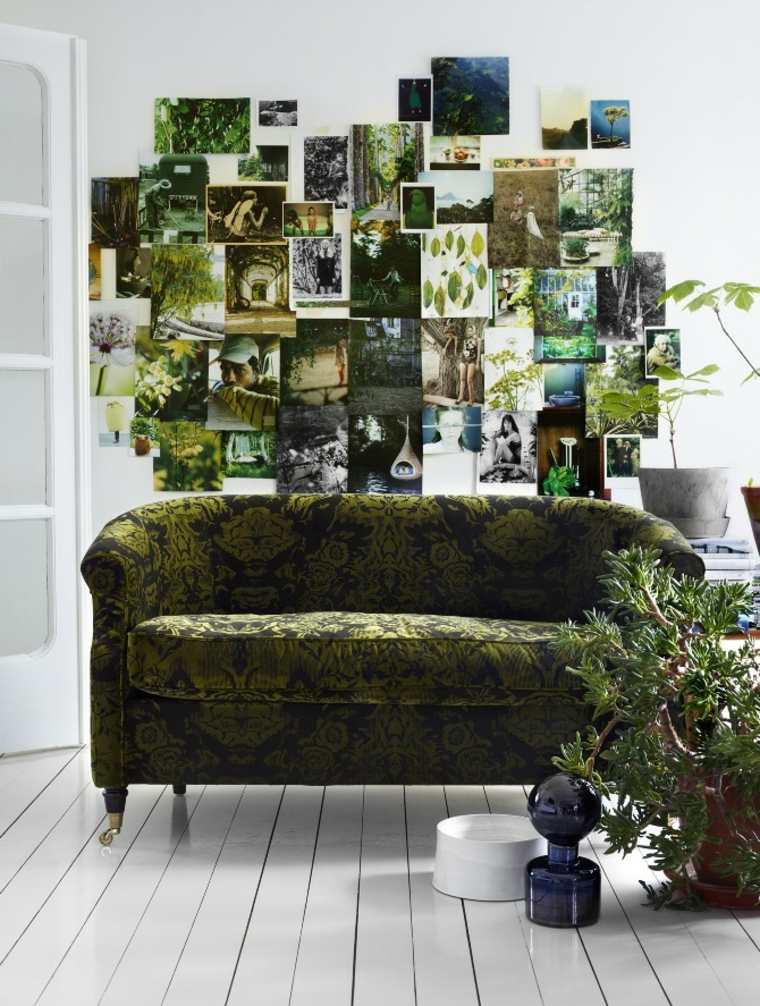 couleur vert intérieur idée canapé vert déco plante déco mur photographies