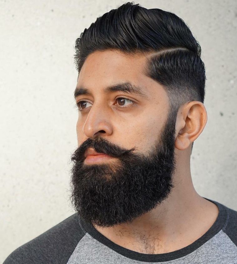look hipster coupe cheveux barbe noire homme