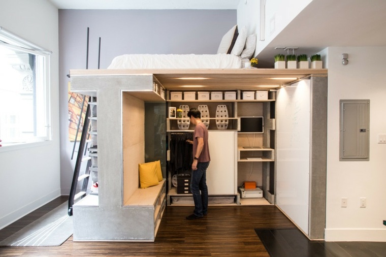 petit espace design moderne loft parquet bois loft sac frisco