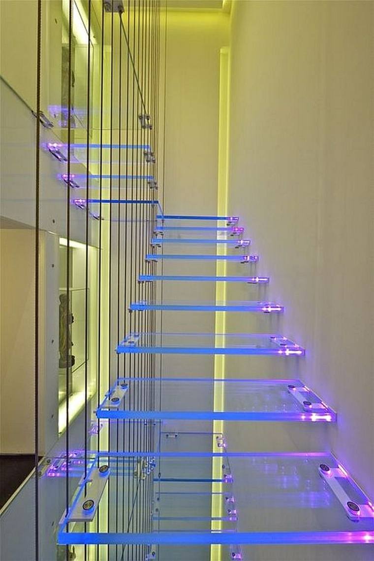 eclairage escaliers verre