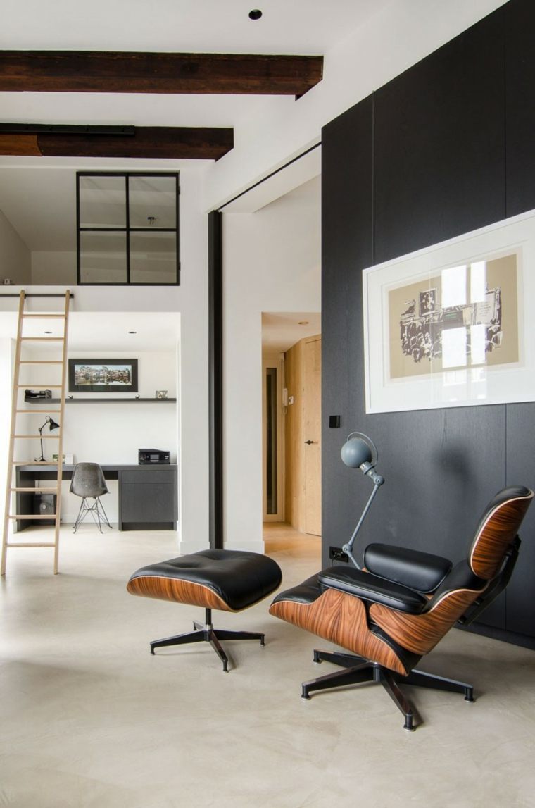 loft design moderne déco mur cadre fauteuil idée 