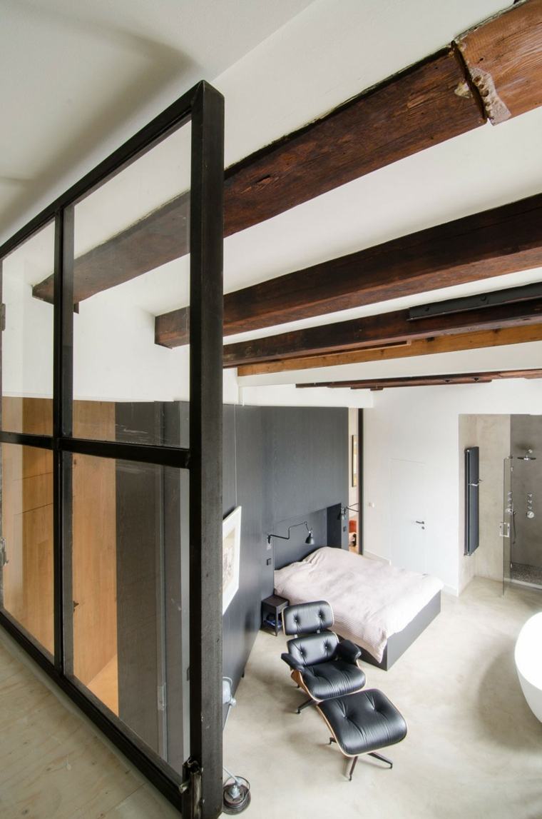 poutres bois design loft moderne idée aménagement 