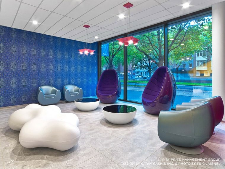 espace lounge design fauteuil moderne intérieur aménagement design luminaire suspension
