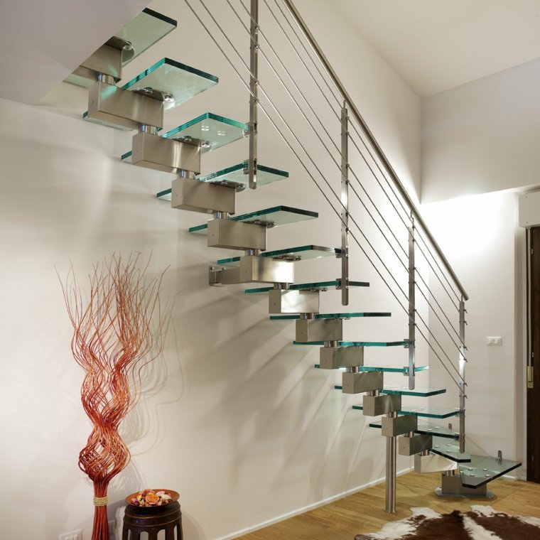 decoration en verre escalier contemporain