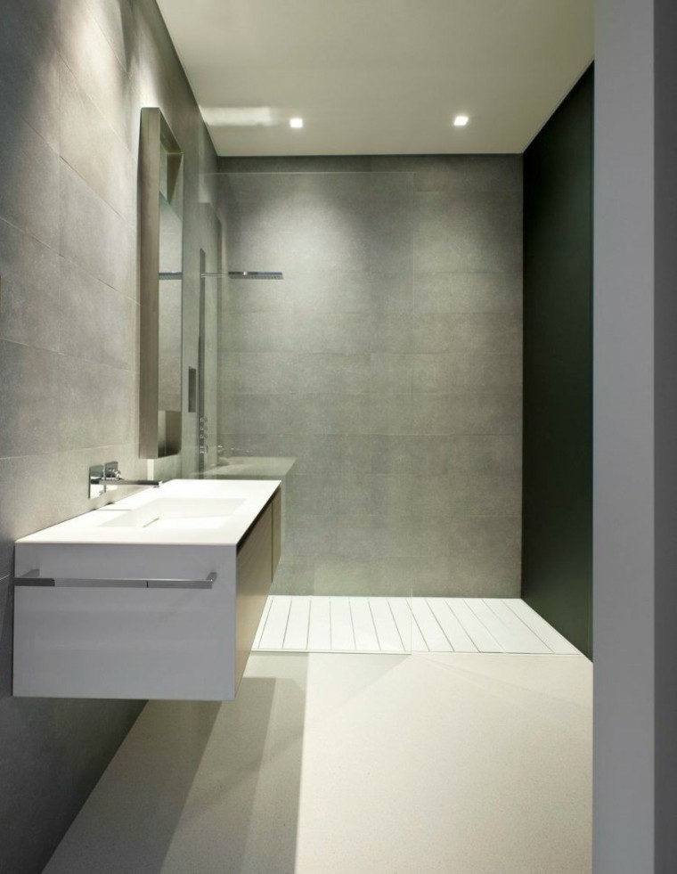 salle de bain moderne design béton ciré idée aménagement moderne